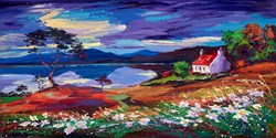 On The Shore, Loch Shieldaig by Lynn Rodgie - Original Painting on Stretched Canvas sized 40x20 inches. Available from Whitewall Galleries